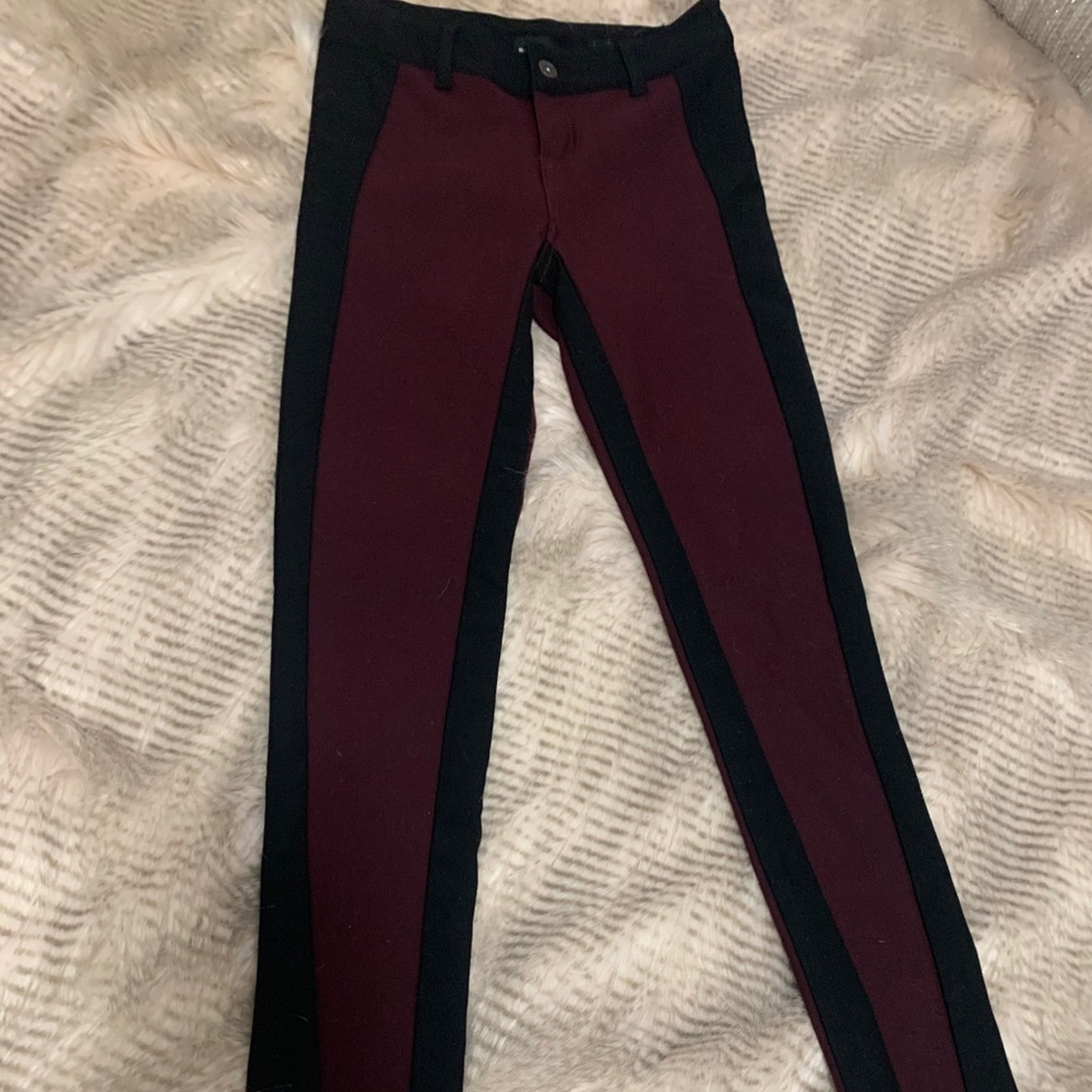 LN Ranbeeri Burgundy/Black Skinny Pants 26